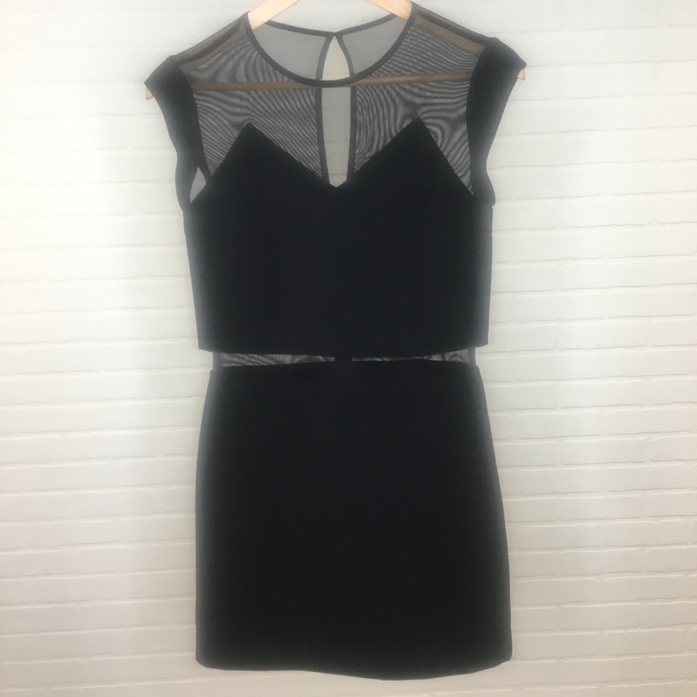 Express black sheercut dress